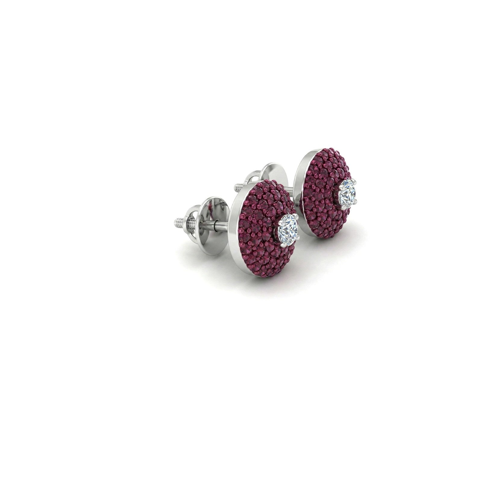 Pink Pave Diamond Studs