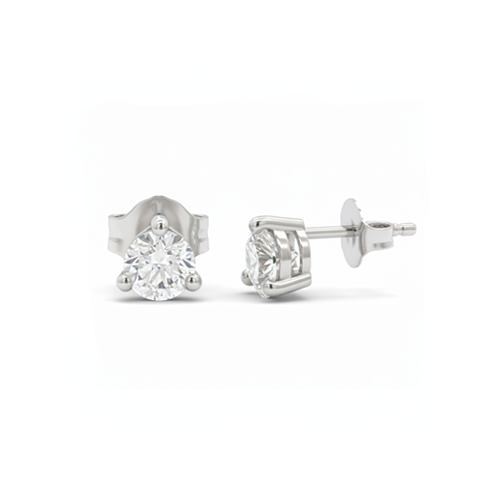 Nova Radiant Dot Earrings – 18K White Gold Rhodium Plated
