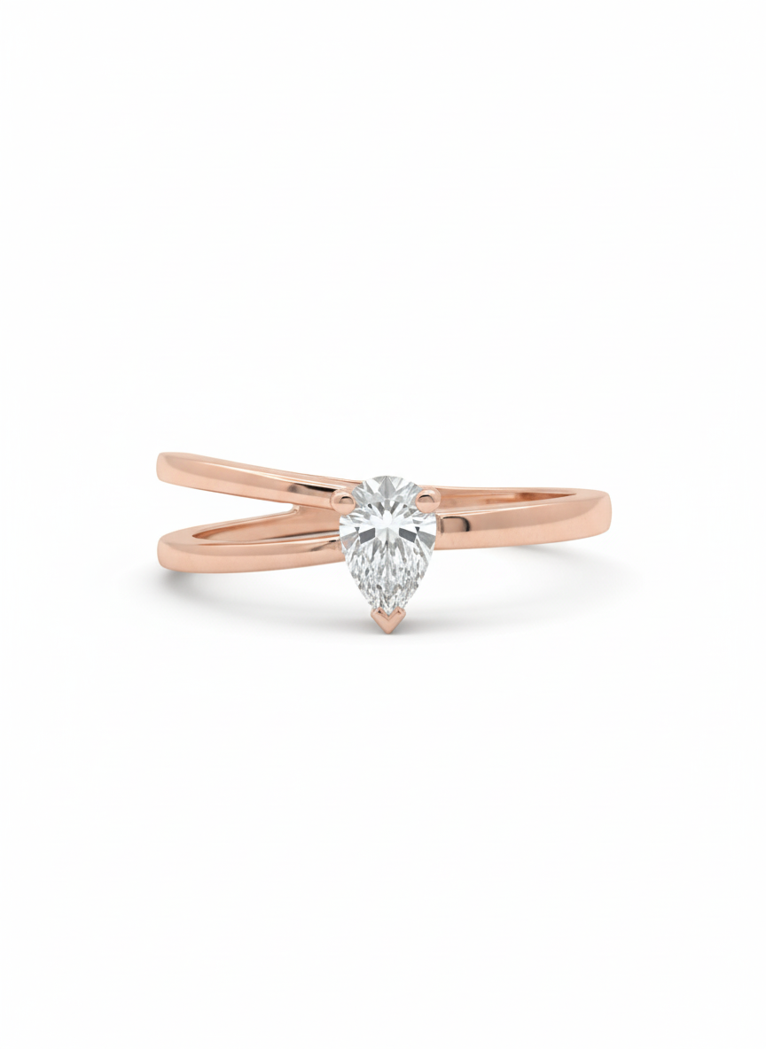 The Split Eternal Lab Diamond Ring 18k rose gold rhodium plated