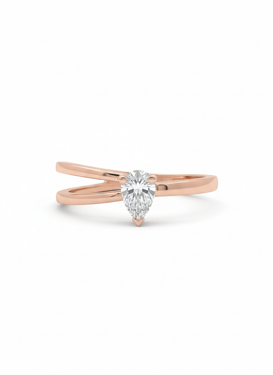 The Split Eternal Lab Diamond Ring 18k rose gold rhodium plated