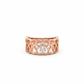 18K Rose Gold Open Petal Band with Lab-Grown Diamond in Rhodium Finish