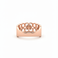 18K Rose Gold Open Petal Band with Lab-Grown Diamond in Rhodium Finish