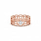Geometric Grace 18K Rose Gold Rhodium Plated Statement Ring with Lab-Grown Solitaire
