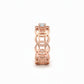 Geometric Grace 18K Rose Gold Rhodium Plated Statement Ring with Lab-Grown Solitaire