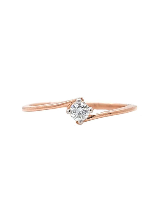 Liora Twist Glow Ring – 18K Rose Gold Rhodium Plated