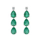 Flow Diamond Earrings with Gemstones - 18K White Gold Rhodium Plated