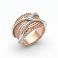 18k Rose Gold Rhodium Plated Silver Aura Twist Lab-Grown Diamond Ring