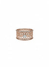 Modern Hive 18K Rose Gold Designer Ring with Lab-Grown Solitaire