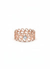 18K Rose Gold Rhodium Plated Floral Lace Band Adorned with a Lab Grown Diamond