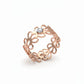 18K Rose Gold Rhodium Plated Floral Lace Band Adorned with a Lab Grown Diamond