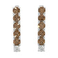 Aureline Mocha Beam Diamond Earrings- 18K White Gold Rhodium-Plated with colorstones