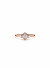 18K Rose Gold Rhodium Minimal Geometric Ring featuring Lab-Grown Brilliant Diamond