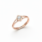 18K Rose Gold Rhodium Minimal Geometric Ring featuring Lab-Grown Brilliant Diamond