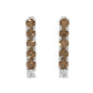 Aureline Mocha Beam Diamond Earrings- 18K White Gold Rhodium-Plated with colorstones
