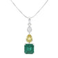 Crafted in Color with Diamond Pendant with Chain -18K White Gold Rhodium Plated