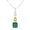 Crafted in Color with Diamond Pendant with Chain -18K White Gold Rhodium Plated