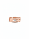 18K Rose Gold Rhodium-Plated Antique Style Ring with Lab-Grown Solitaire