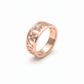 18K Rose Gold Rhodium-Plated Antique Style Ring with Lab-Grown Solitaire