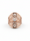 Ornate Blossom 18k Rose Gold Rhodium Plated Lab-Grown Diamond Ring