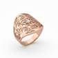 Ornate Blossom 18k Rose Gold Rhodium Plated Lab-Grown Diamond Ring