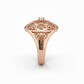 Ornate Blossom 18k Rose Gold Rhodium Plated Lab-Grown Diamond Ring