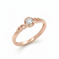 Artistic Swirl Solitaire Diamond Ring: 18k rose gold rhodium plated