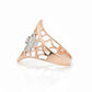 Lyara Radiant Crest Ring – 18K Rose Gold Rhodium Plated