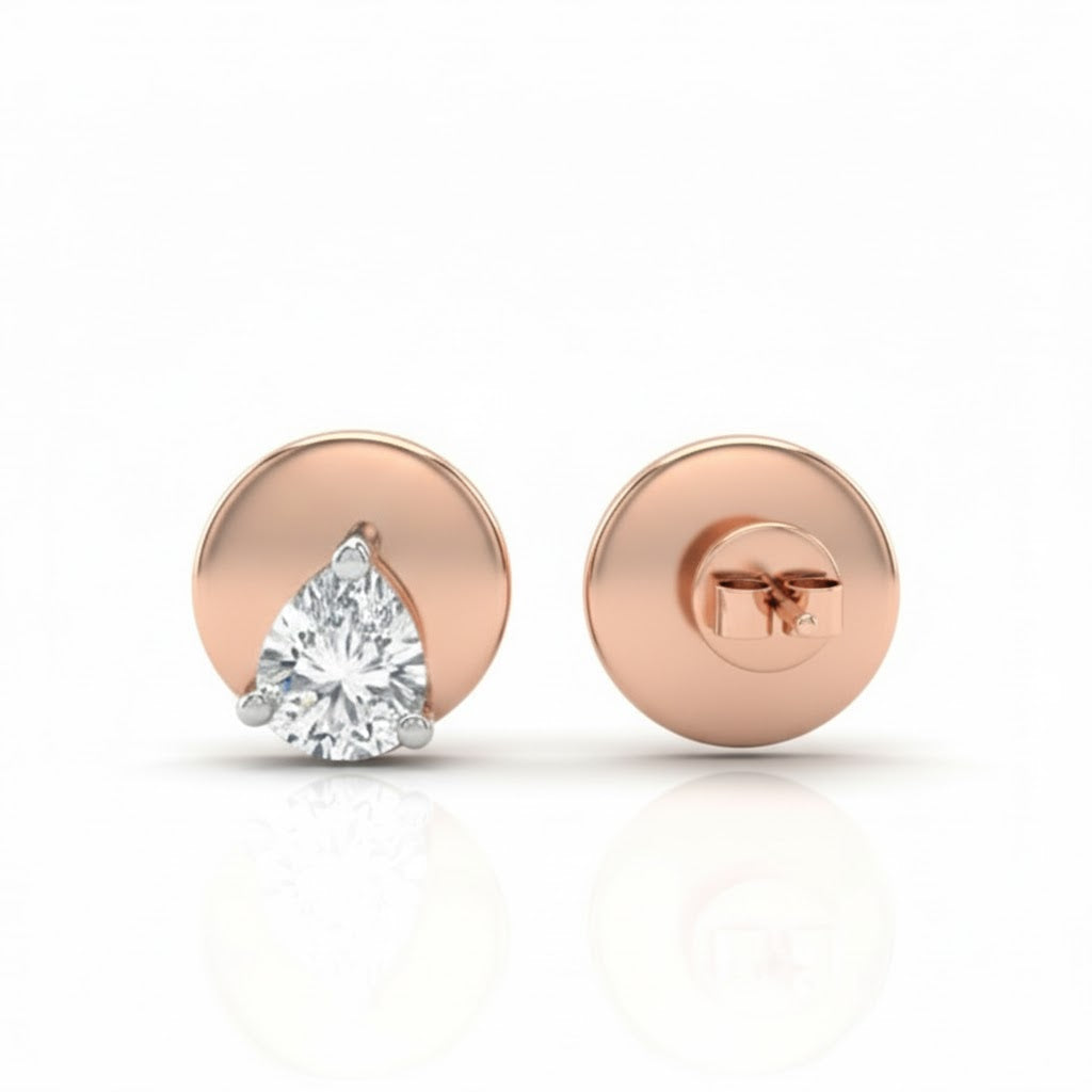 Seren Halo Teardrop Earrings – 18K Rose Gold Rhodium Plated