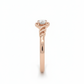 Artistic Swirl Solitaire Diamond Ring: 18k rose gold rhodium plated