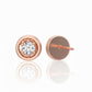 Nuvia Glow Crest Earrings – 18K Rose Gold Rhodium Plated