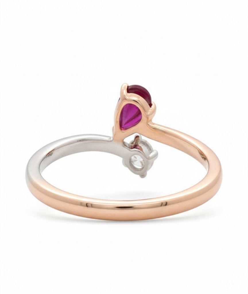 Radiant Fusion Ring – 18K Rose Gold Rhodium Plated