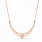 Lattice Glow Solitaire Pendant with Chain - 18K Rose Gold Rhodium Plated