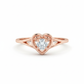Eternal Heart Filigree Lab-Grown Diamond Ring in 18k Rose Gold Rhodium Plated
