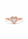 Eternal Heart Filigree Lab-Grown Diamond Ring in 18k Rose Gold Rhodium Plated