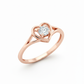 Eternal Heart Filigree Lab-Grown Diamond Ring in 18k Rose Gold Rhodium Plated