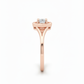 Eternal Heart Filigree Lab-Grown Diamond Ring in 18k Rose Gold Rhodium Plated