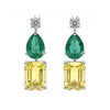Verde Sol Diamond Earrings in - 18K White Gold Rhodium Plated with Colour Stones