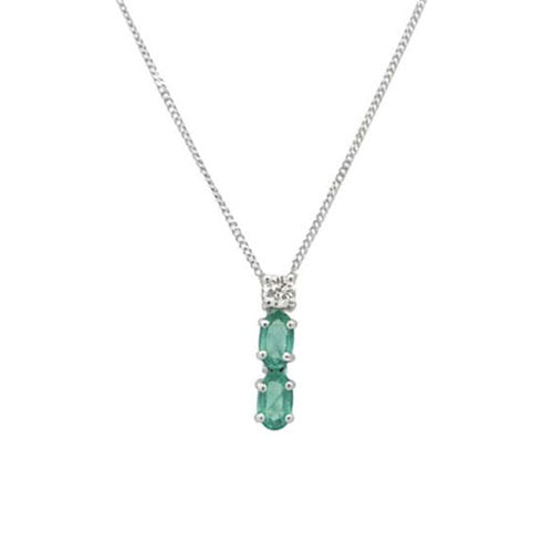 Lysera Gemline Pendant Chain – 18K White Gold Rhodium Plated