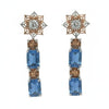 Cascade Floral Stone Earrings – 18K Rose & White Gold Rhodium Plated