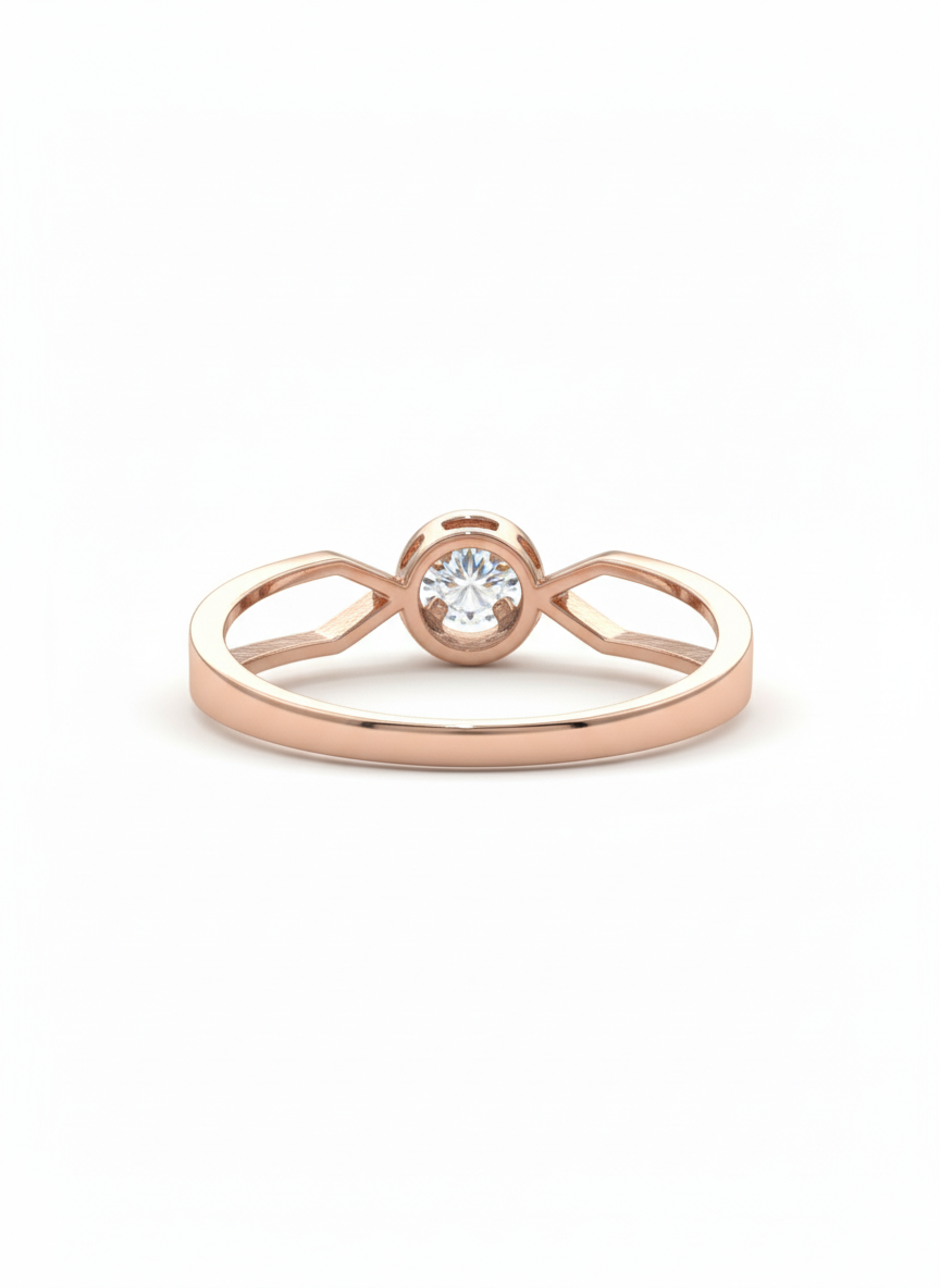 Luminous Embrace Lab-Grown Diamond Ring- 18K Rose Gold Rhodium-Plated