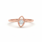 Radiant Halo Frame 18k Rose Gold Rhodium Plated Lab-Grown Diamond Ring
