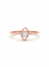 Radiant Halo Frame 18k Rose Gold Rhodium Plated Lab-Grown Diamond Ring