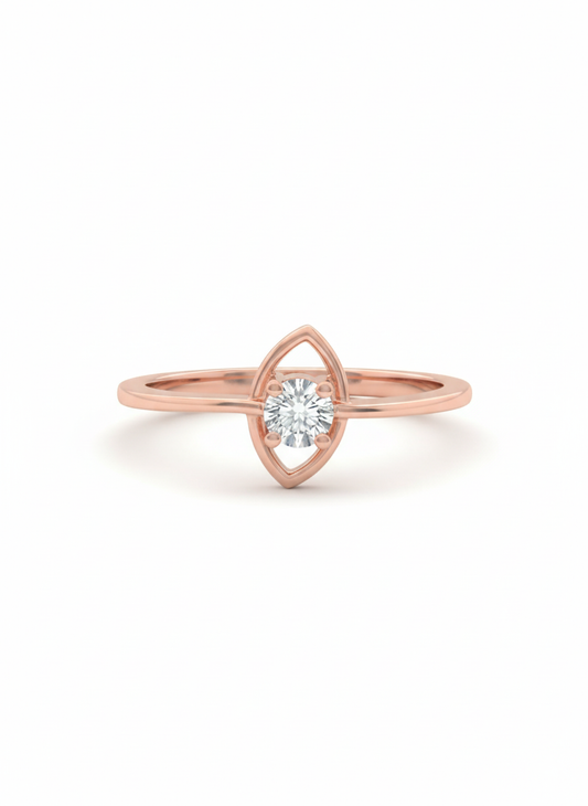 Radiant Halo Frame 18k Rose Gold Rhodium Plated Lab-Grown Diamond Ring