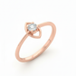 Radiant Halo Frame 18k Rose Gold Rhodium Plated Lab-Grown Diamond Ring