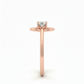 Radiant Halo Frame 18k Rose Gold Rhodium Plated Lab-Grown Diamond Ring