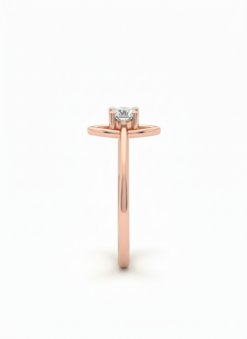 Radiant Halo Frame 18k Rose Gold Rhodium Plated Lab-Grown Diamond Ring