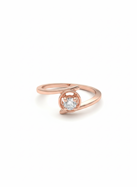 Orbit Solace 18k Rose Gold Rhodium Plated Lab-Grown Diamond Ring