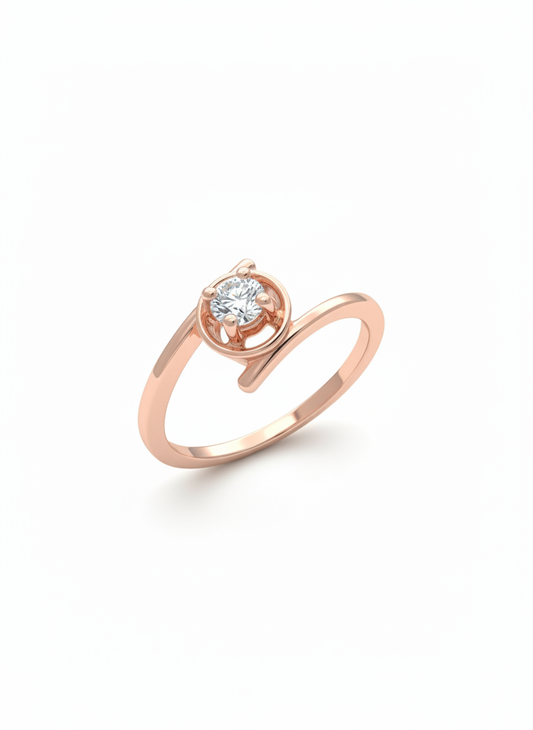 Orbit Solace 18k Rose Gold Rhodium Plated Lab-Grown Diamond Ring