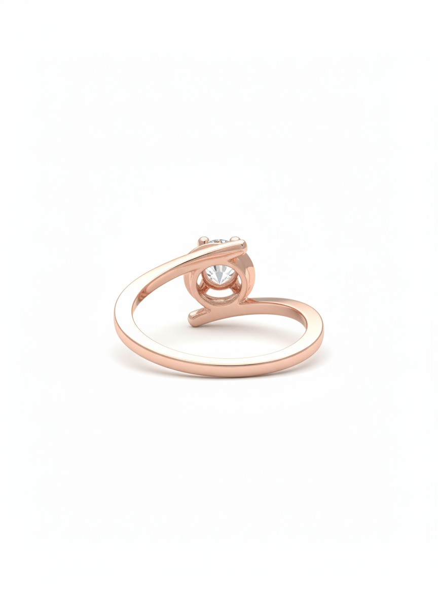 Orbit Solace 18k Rose Gold Rhodium Plated Lab-Grown Diamond Ring