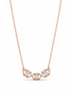 Minimal Hexa Spark Pendant – 18K Rose Gold Rhodium Plated Trio Diamonds